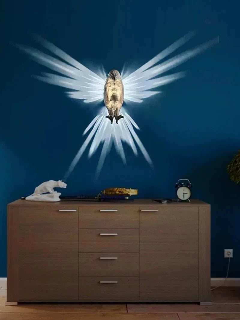 Wall Lamp Owl Eagle Shape Projector Modern Creative Atmosphere Sconce Light 3D Print Body Animal Lighting Lustre Halloween Xmas