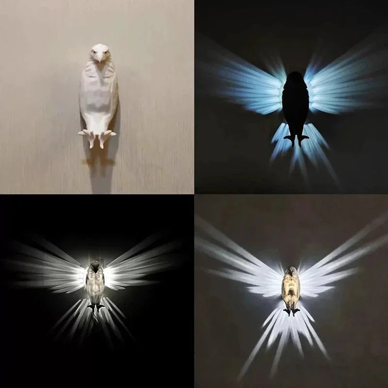 Wall Lamp Owl Eagle Shape Projector Modern Creative Atmosphere Sconce Light 3D Print Body Animal Lighting Lustre Halloween Xmas