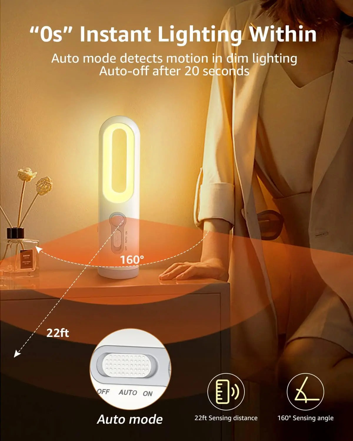 LED Motion-sense 2 in 1 Portable Flashlight